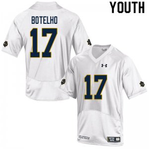 Notre Dame Fighting Irish Youth Jordan Botelho #17 White Under Armour Authentic Stitched College NCAA Football Jersey IOL4499WM